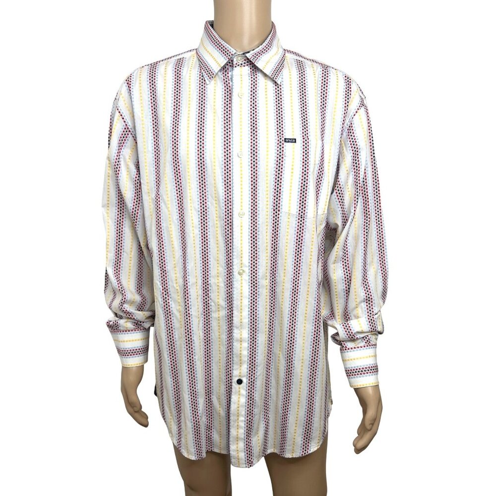 Enyce Clothing Co. Men’s Button Up Shirt Long Sleeve XXL Striped Multi Contrast